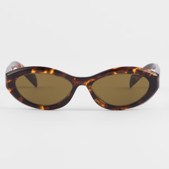 NEW PRADA OVAL SUNGLASSES SPR 26Z 14L09Z HAVANA GREEN PR 26ZS EYEWEAR PR26ZS - Picture 3 of 5